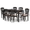 Baxton Studio Salem Sand Upholstered and Dark Brown Finished Wood 7-Piece Dining Set 171-10953-10519 - alternate 3